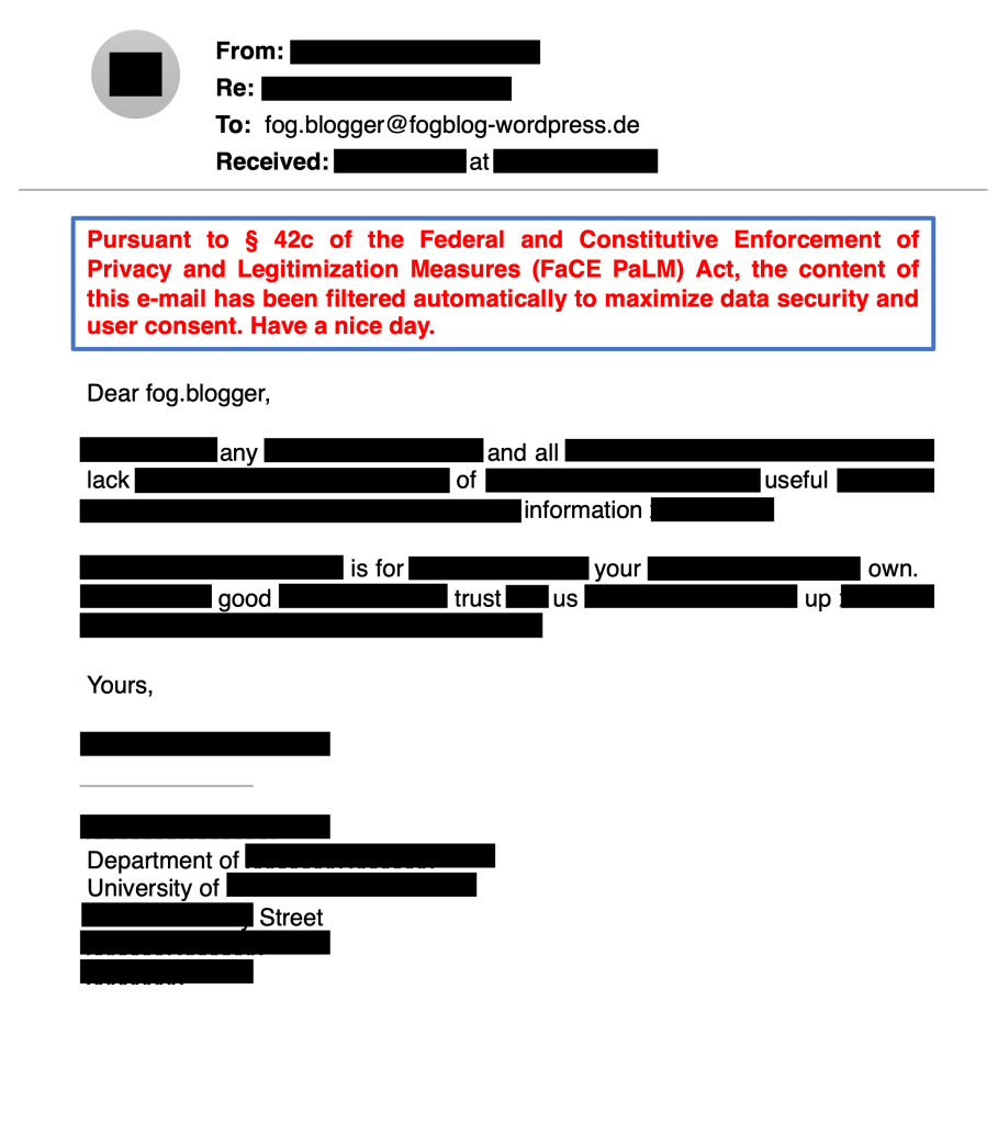 Redacted e-mail